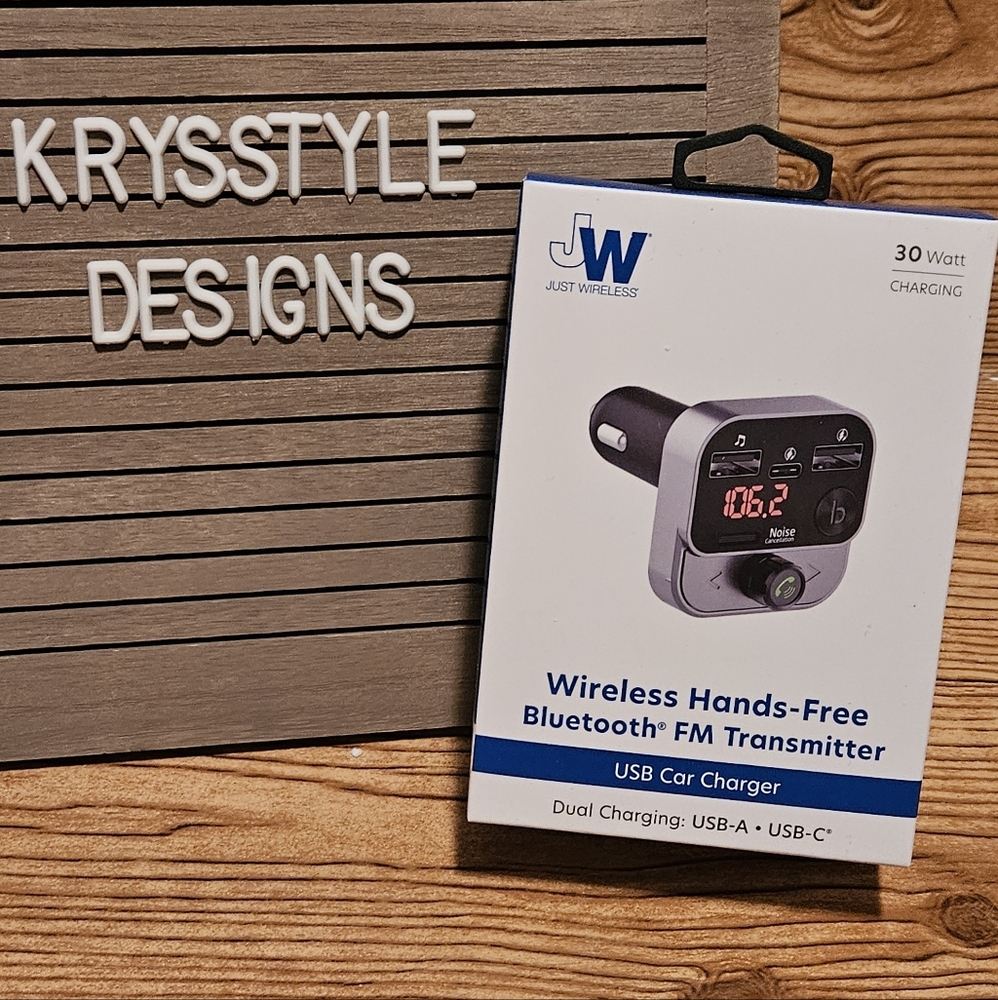 Just Wireless -  Bluetooth FM Transmitter with USB-C